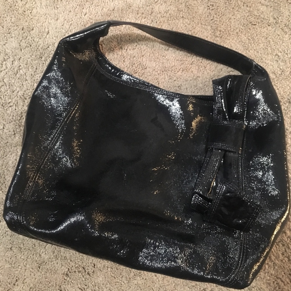 Kate Spade patent black leather bow bucket bag!
